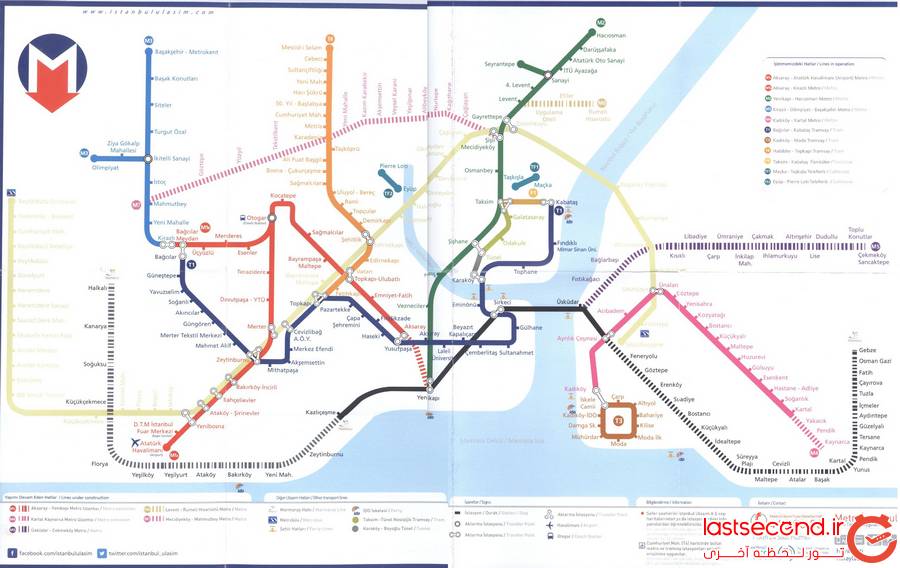  نقشه مترو استانبول 